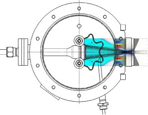 source diagram overlaying a composite figure of the simulation